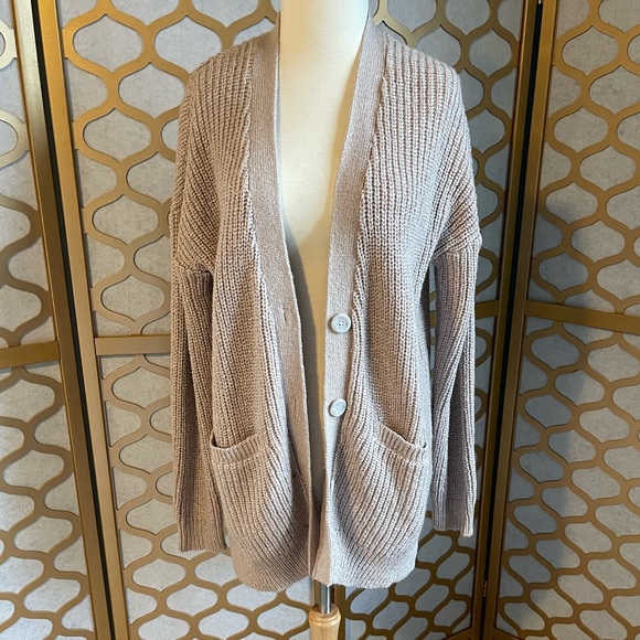 Beige Knit Grandpa Sweater - Picture 3 of 10